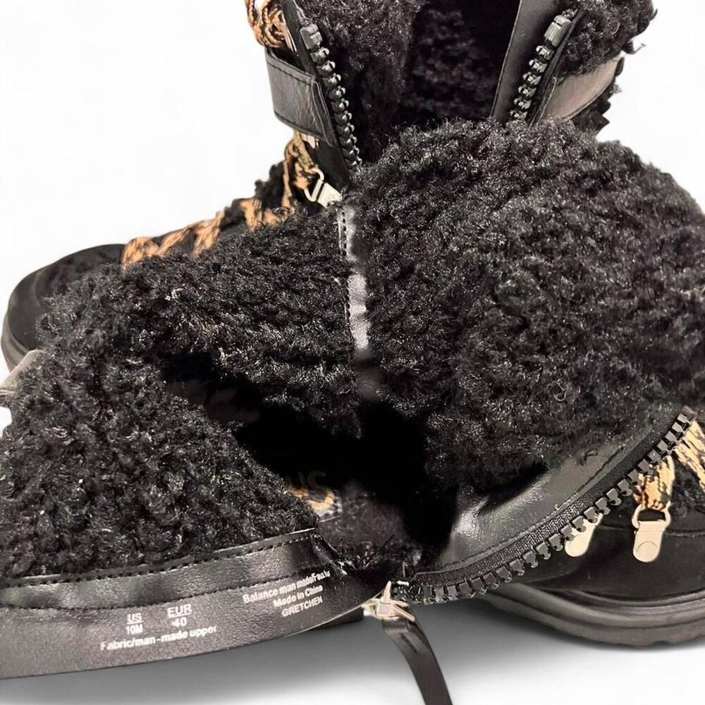 Women's Black Combat Snow Boots Size 10 - Picture 5 of 7